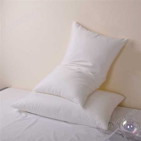 专业床上用品酒店布草批发 酒店高弹纤维枕芯 白色柔软枕头 可印logo