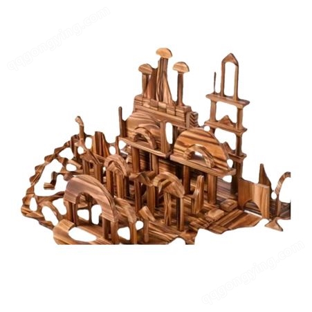 大型户外碳化积木超大炭烧幼儿园搭建实木安吉游戏构建打孔建构区